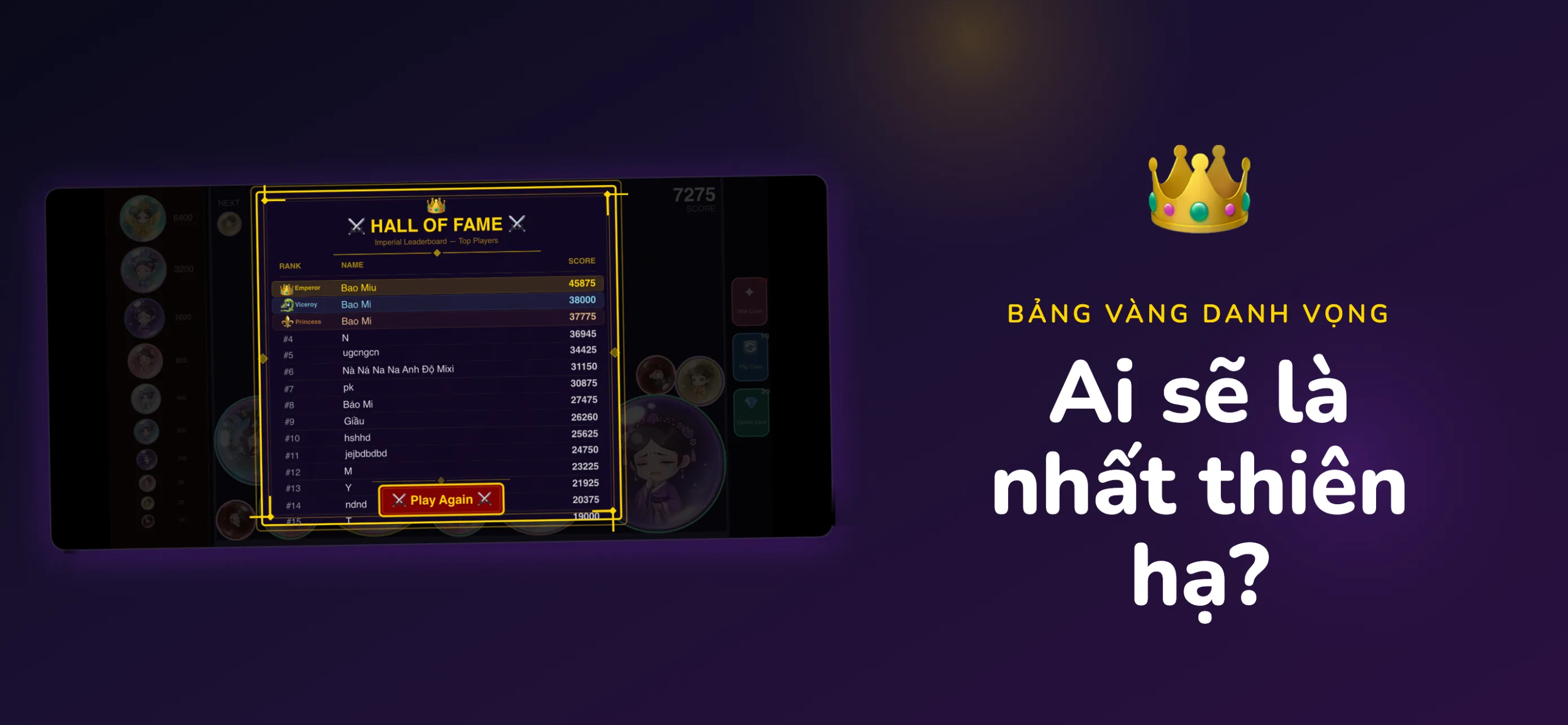 Đấu Trí Hoàng Cung - Bảng vàng danh vọng